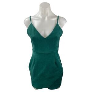 Superdown Green Sleeveless V Neck Cami Camisole Tank Mini Sheath Dress Size S